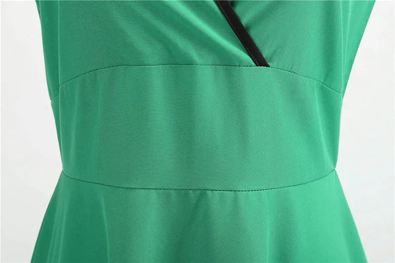 Robe vintage femme à pois – Coupe A-line sans manches