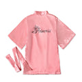 2-7Y 2021 New Spring Bathrobe For Children Girls Pink Color Long Sleeves Smooth Fabric PrincessPrint Fashion Girl Clothes