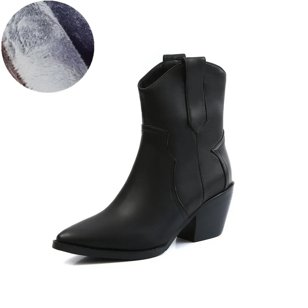 Bottines Chelsea Cowgirl Femme – Bout Pointu Talon Carré 7cm Western 2025
