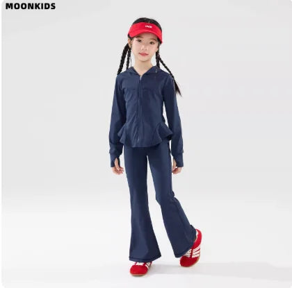 High Quality Kids Backless Boutique Yoga Set Summer Children Athletic Wear Suit Racer Back Style Baby Girl Fitness Yoga Sets