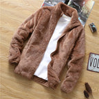 Plus Velvet Thick Coat Men's Spring Winter Korean Version Loose 2026 New Men's Youth Casual Fleece Jacket Male Oversized Clothes