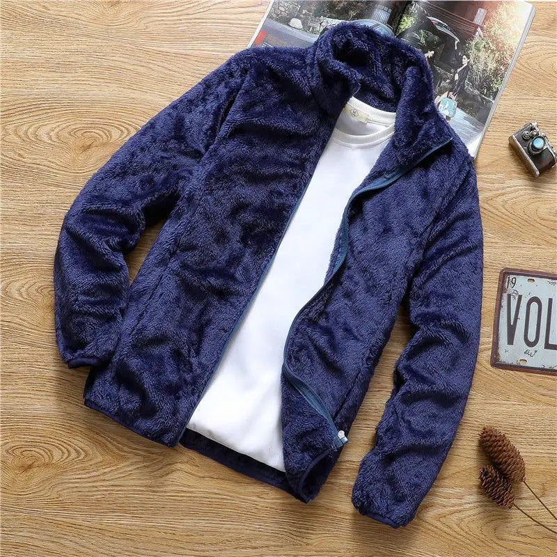 Plus Velvet Thick Coat Men's Spring Winter Korean Version Loose 2026 New Men's Youth Casual Fleece Jacket Male Oversized Clothes