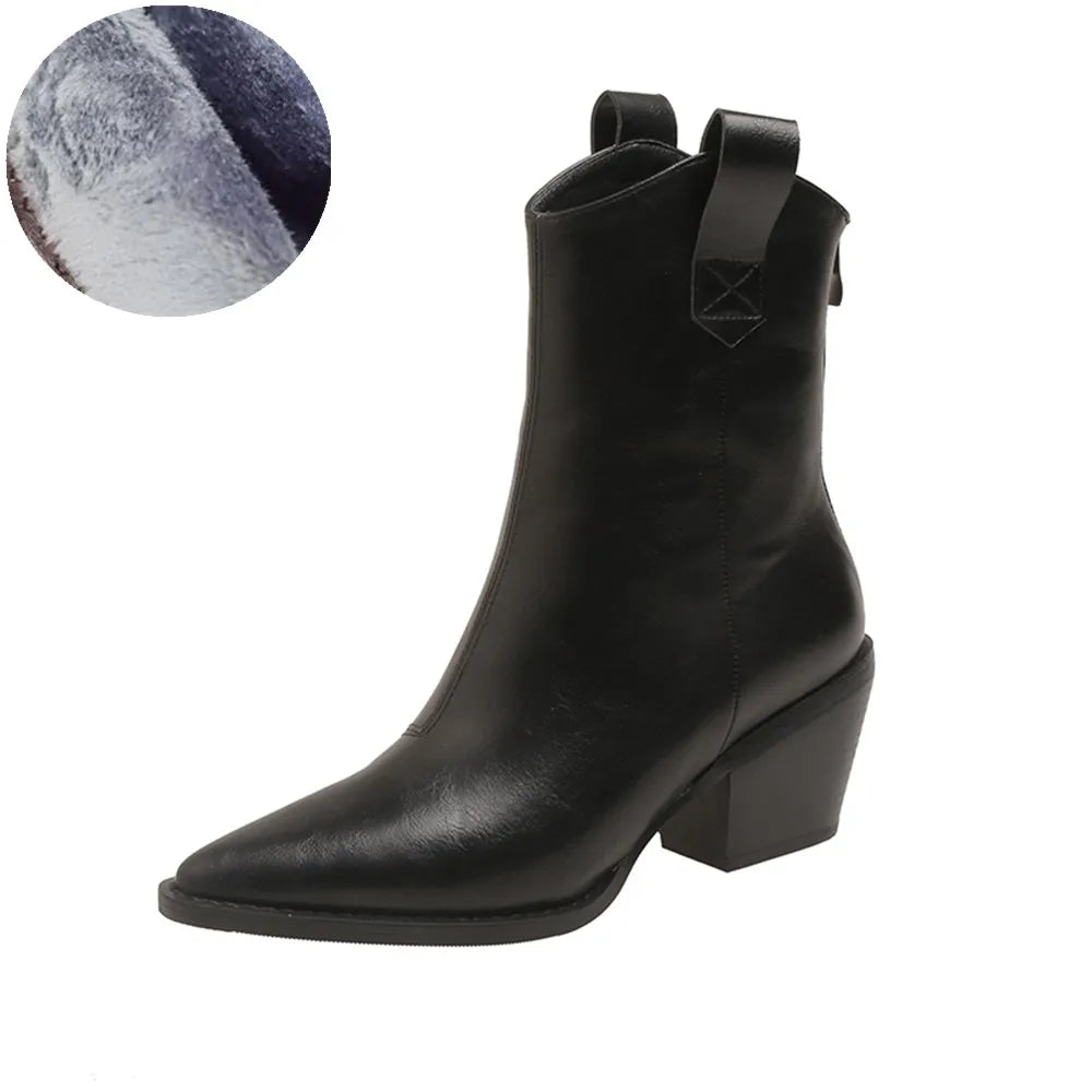 Bottines Chelsea Cowgirl Femme – Bout Pointu Talon Carré 7cm Western 2025