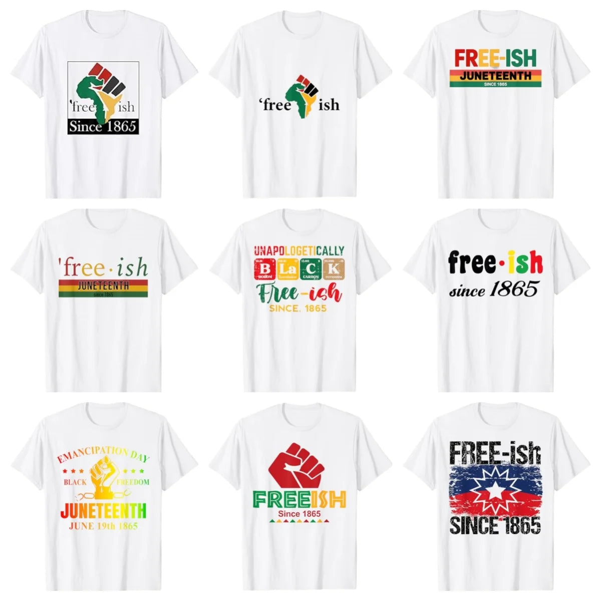 Free Shipping Juneteenth June 1865 Black History African American Freedom Free-ish T-Shirt
