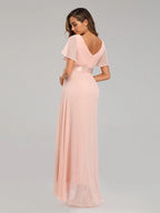 Evening Dresses XUCTHHC Elegant V-Neck Ruffles Chiffon Formal Evening