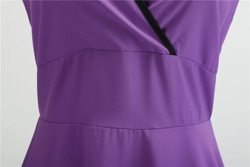 Robe vintage femme à pois – Coupe A-line sans manches