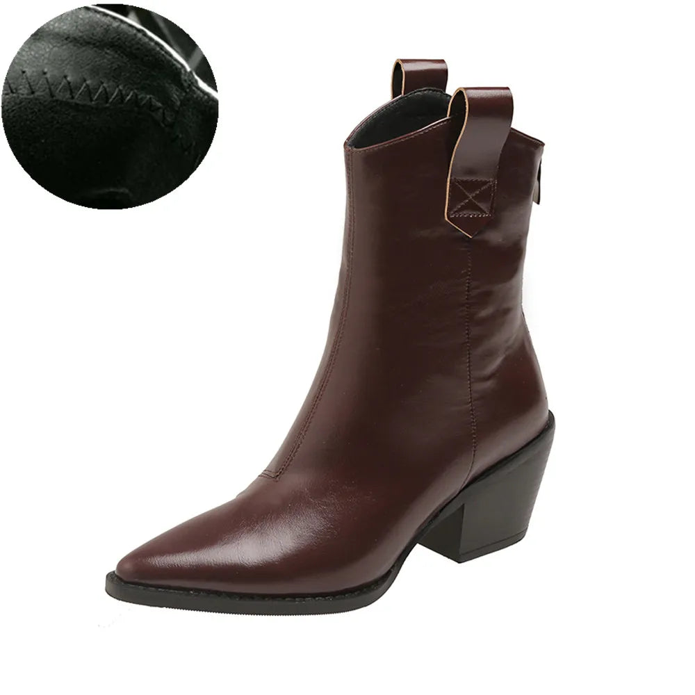 Bottines Chelsea Cowgirl Femme – Bout Pointu Talon Carré 7cm Western 2025