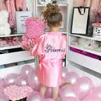 Peignoir fille rose « Princess » – Effet satiné et ceinture
