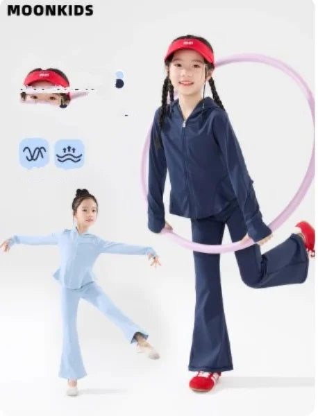 High Quality Kids Backless Boutique Yoga Set Summer Children Athletic Wear Suit Racer Back Style Baby Girl Fitness Yoga Sets