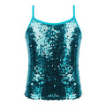 Kids Girls Shiny Sequined Tops Vest Jazz Dance Camisole Tanks Top for Ballet Dancing Stage Performance Girls Clothing Streetwear
