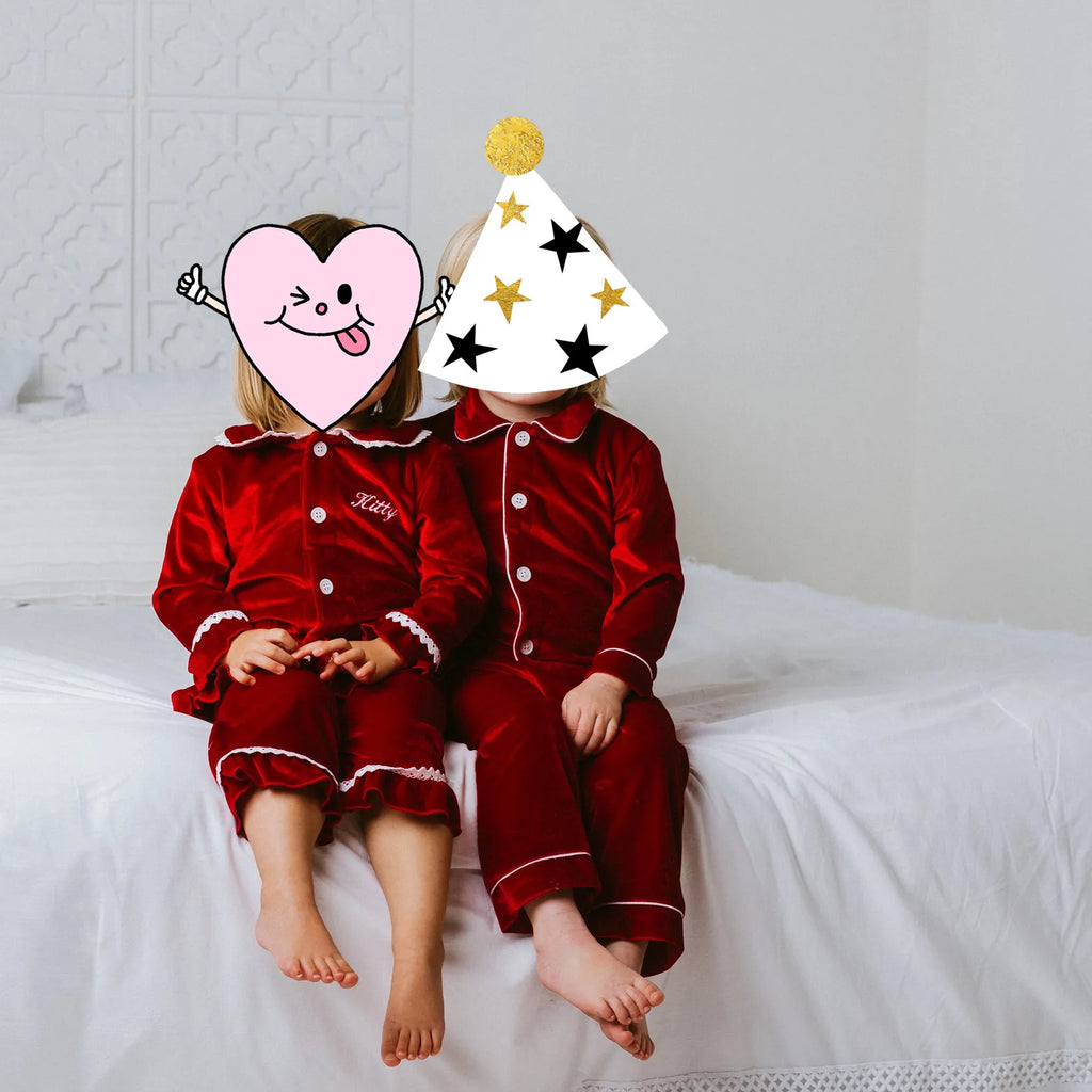 Ruffkids Velvet Baby Clothes Kids Pajamas Family Matching Pjs Loungewear Red Green Boys Girls Christmas Pyjamas Sets