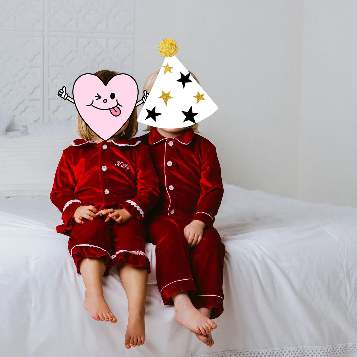 Ruffkids Velvet Baby Clothes Kids Pajamas Family Matching Pjs Loungewear Red Green Boys Girls Christmas Pyjamas Sets