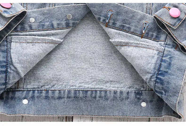 Kids Denim Jackets for Girls Baby New Flower Embroidery Coats Fashion
