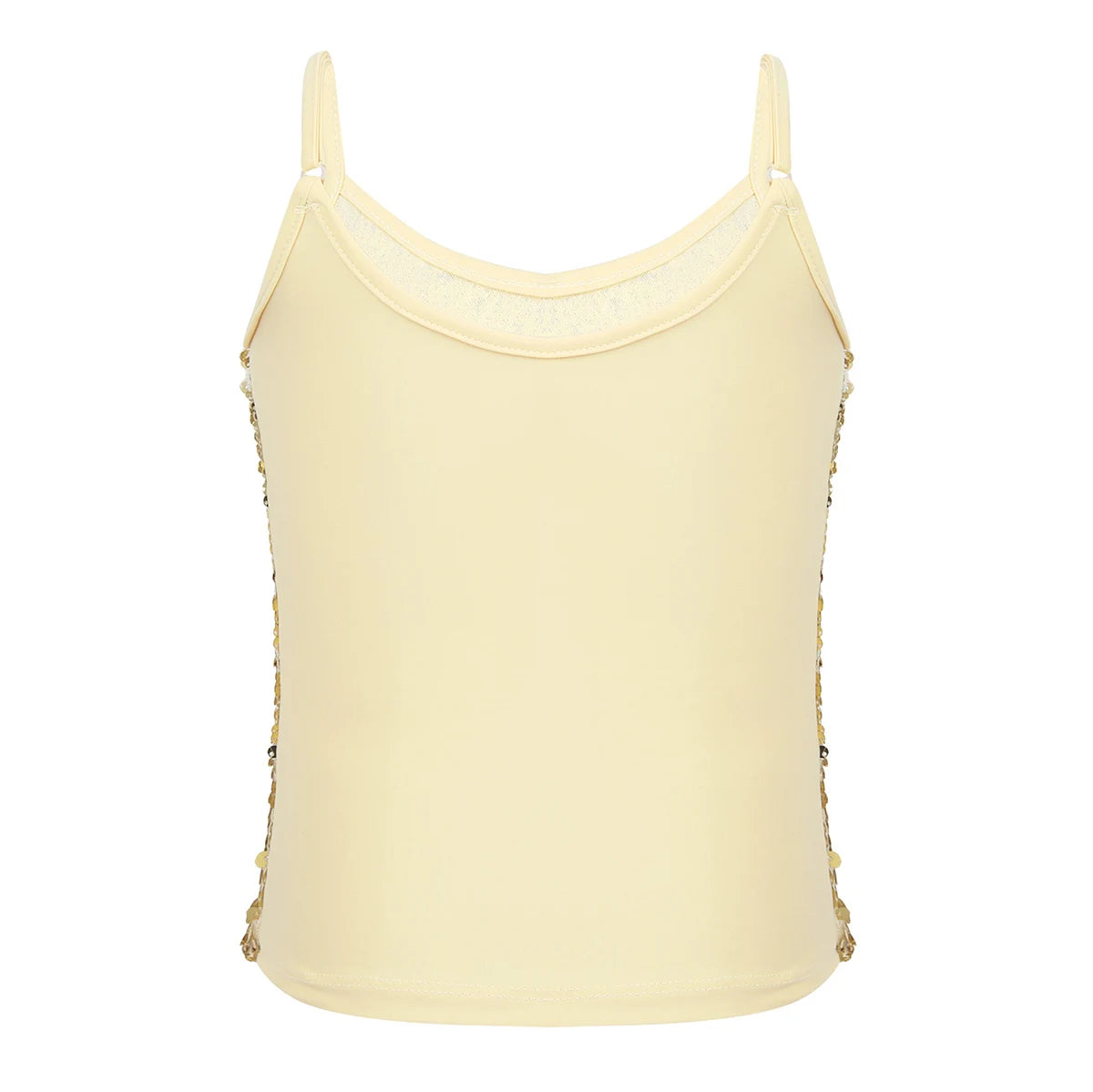 Kids Girls Shiny Sequined Tops Vest Jazz Dance Camisole Tanks Top for Ballet Dancing Stage Performance Girls Clothing Streetwear