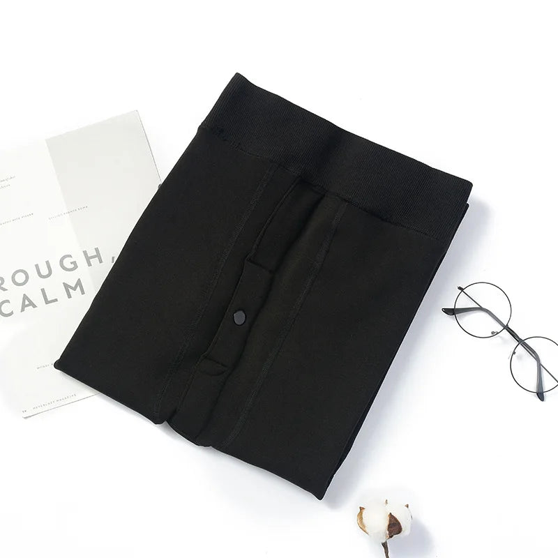 2025 Winter Velvet Thickening Leggings Men Slim Pants High Elastic Sports Leggings Men's Trousers Warm Long Underwear Wholesale