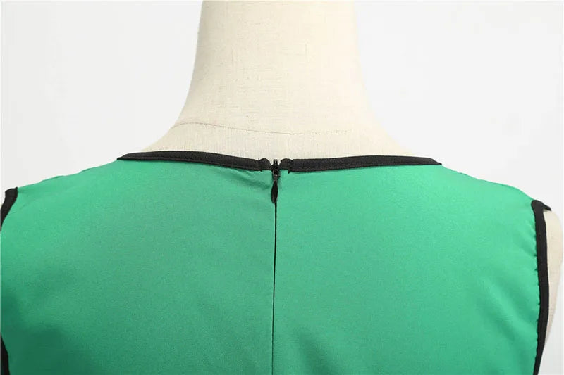 Robe vintage femme à pois – Coupe A-line sans manches