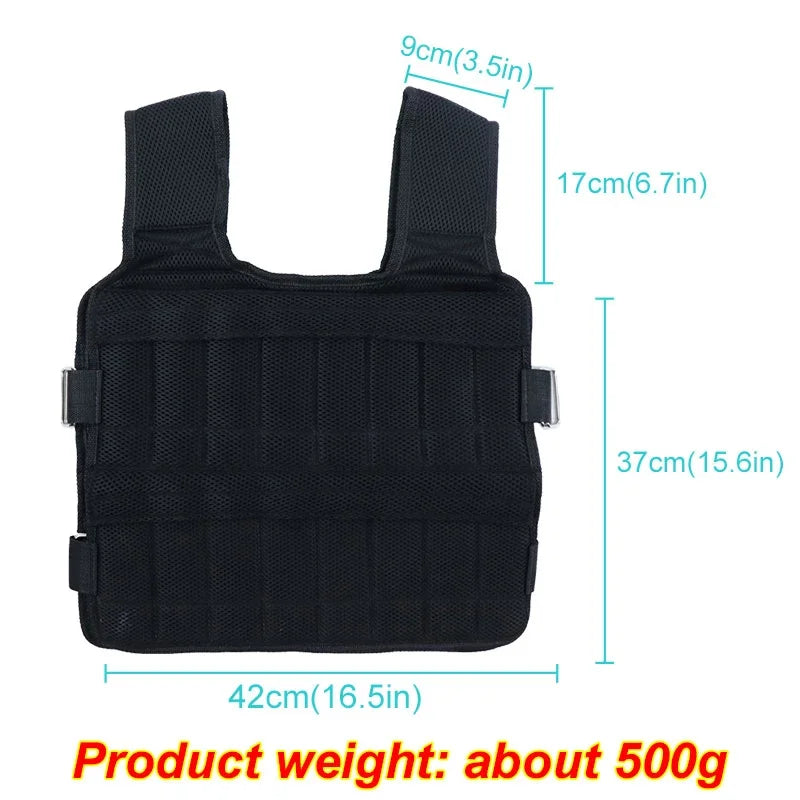 Gilet Lesté Réglable – Entraînement Boxe Fitness Charge Jusqu’à 50 kg