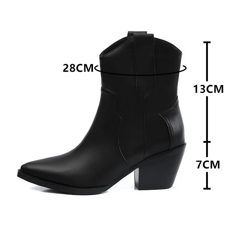 Bottines Chelsea Cowgirl Femme – Bout Pointu Talon Carré 7cm Western 2025