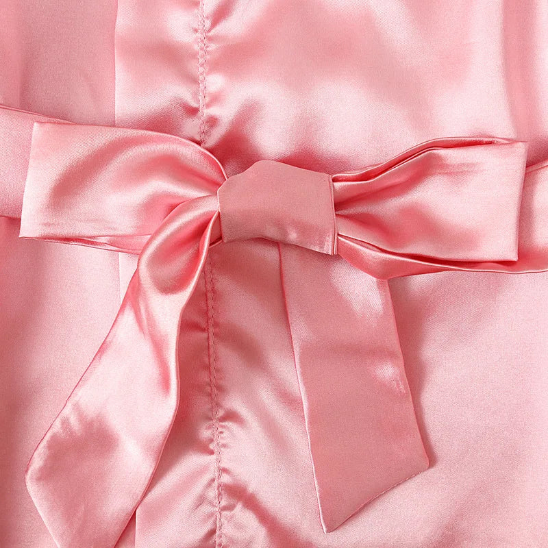 2-7Y 2021 New Spring Bathrobe For Children Girls Pink Color Long Sleeves Smooth Fabric PrincessPrint Fashion Girl Clothes