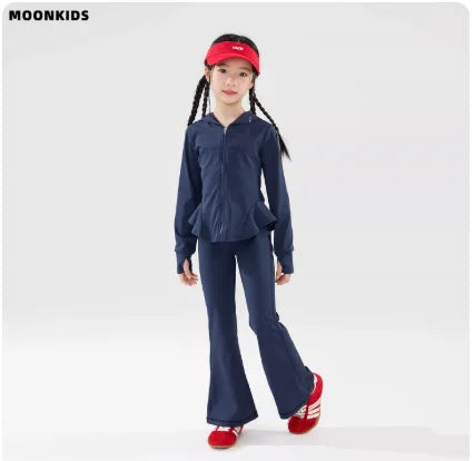 High Quality Kids Backless Boutique Yoga Set Summer Children Athletic Wear Suit Racer Back Style Baby Girl Fitness Yoga Sets