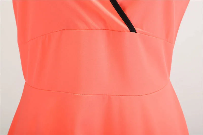 Robe vintage femme à pois – Coupe A-line sans manches