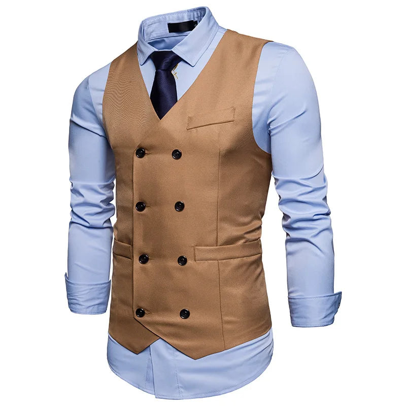 Gilet de costume homme – Double boutonnage et coupe ajustée