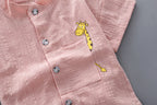 Ensemble enfant 2 pièces – Chemise imprimée et short en jean