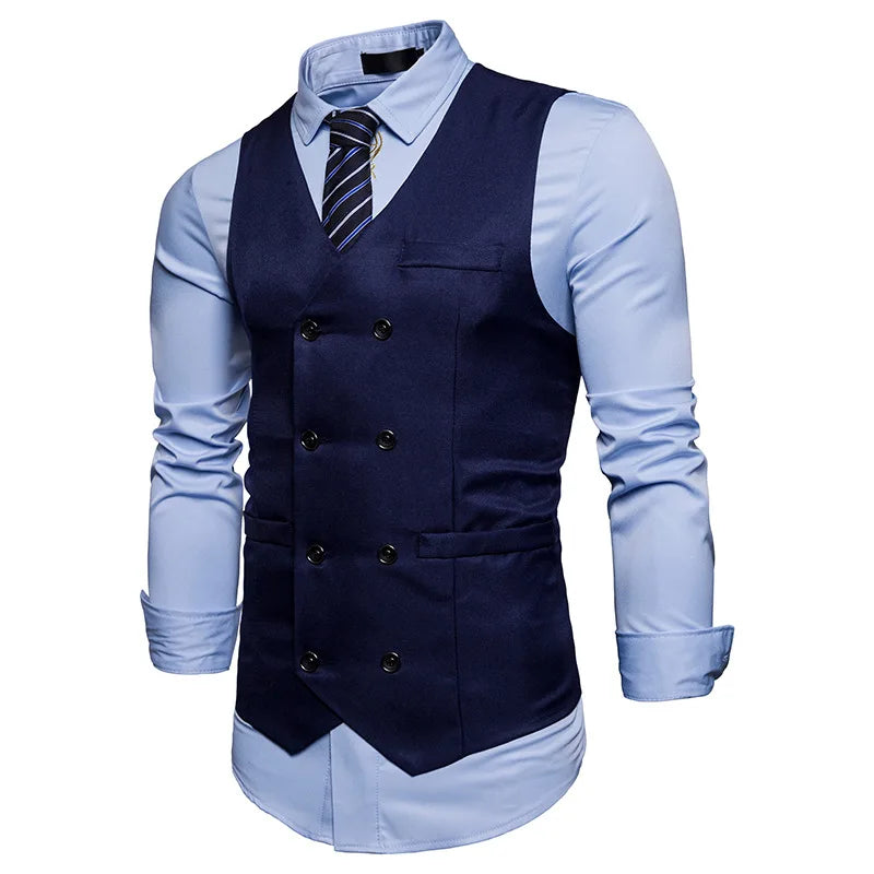 Gilet de costume homme – Double boutonnage et coupe ajustée