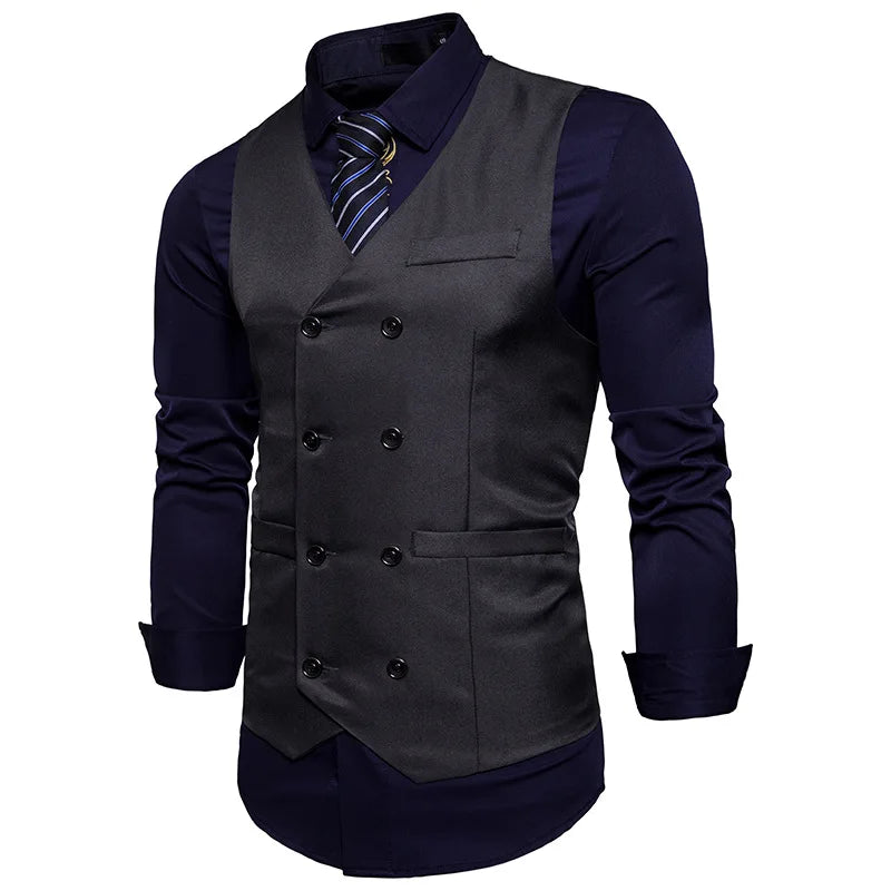 Gilet de costume homme – Double boutonnage et coupe ajustée