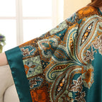 Hot Sale Fashion Lady Summer Robe Chinese Women's Faux Silk Bath Gown