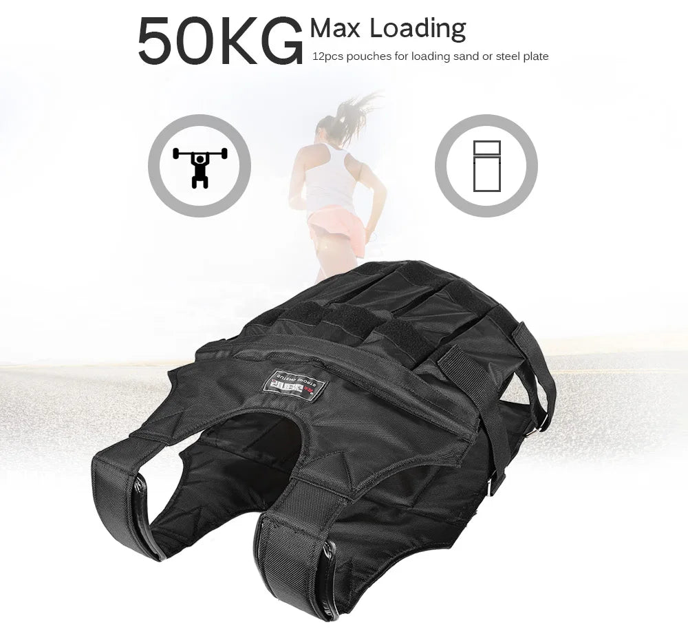 Gilet Lesté Réglable – Entraînement Boxe Fitness Charge Jusqu’à 50 kg