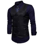 New Brand Dress Vests For Men Casual Slim Fit Mens Suit Vest Double breasted Waistcoat Gilet Homme Formal Business Jacket XXL