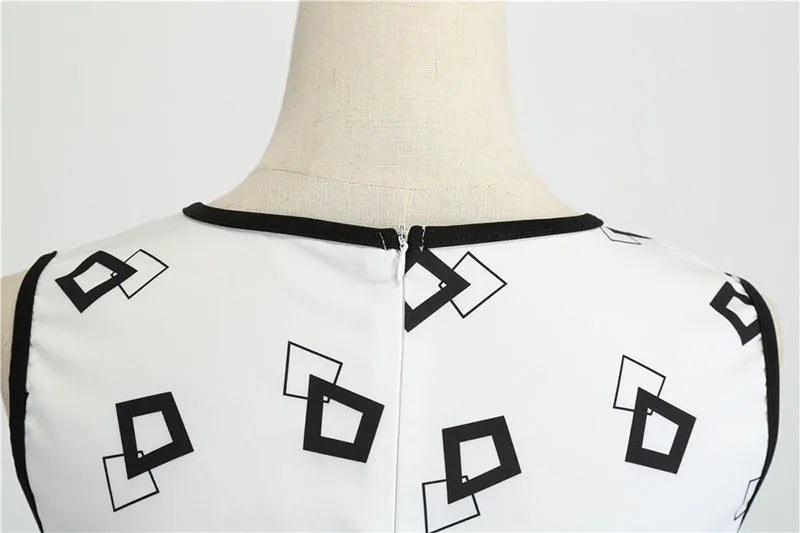 Robe vintage femme à pois – Coupe A-line sans manches