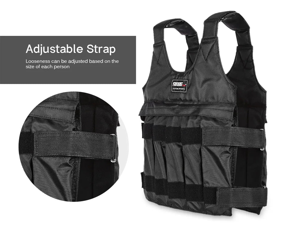 Gilet Lesté Réglable – Entraînement Boxe Fitness Charge Jusqu’à 50 kg