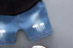 Ensemble enfant 2 pièces – Chemise imprimée et short en jean
