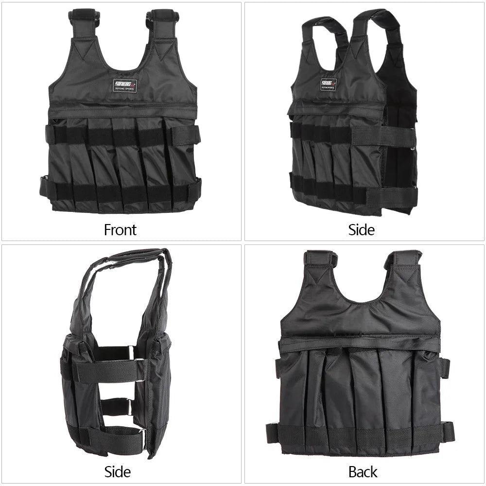 Gilet Lesté Réglable – Entraînement Boxe Fitness Charge Jusqu’à 50 kg