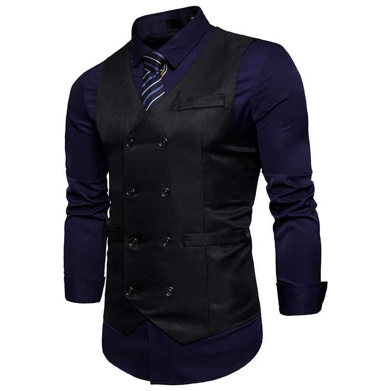 Gilet de costume homme – Double boutonnage et coupe ajustée