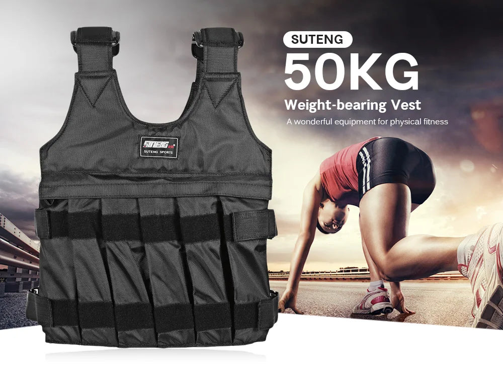 Gilet Lesté Réglable – Entraînement Boxe Fitness Charge Jusqu’à 50 kg