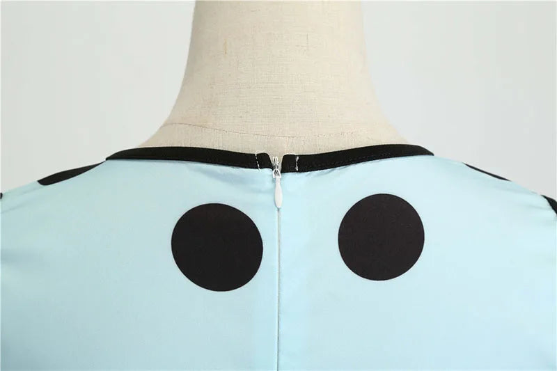 Robe vintage femme à pois – Coupe A-line sans manches