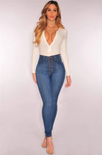 Jeans For Women High Waist Push Up Jeans High Elastic Stretch Ladies