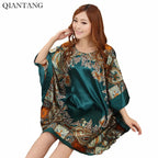 Hot Sale Fashion Lady Summer Robe Chinese Women's Faux Silk Bath Gown