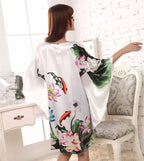 Hot Sale Fashion Lady Summer Robe Chinese Women's Faux Silk Bath Gown