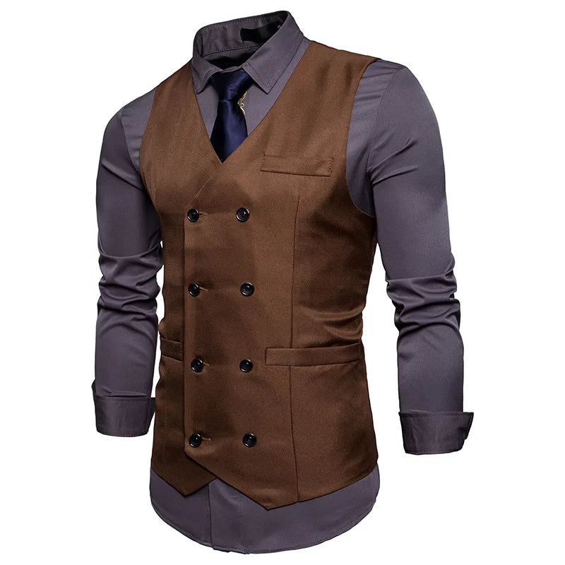 Gilet de costume homme – Double boutonnage et coupe ajustée