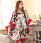 Hot Sale Fashion Lady Summer Robe Chinese Women's Faux Silk Bath Gown