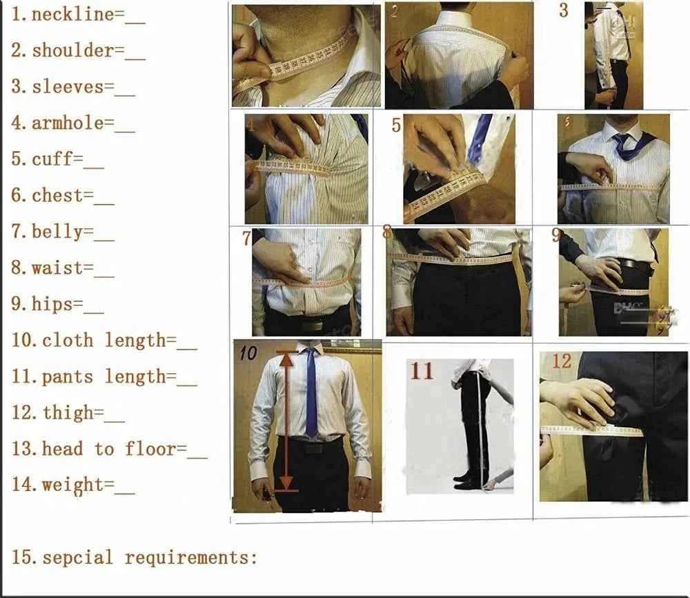 New Men Suits Set Tuxedos Wedding Dress Casual Blazer Jacket Vest Pants Tailor-Made Clothes Costume Homme