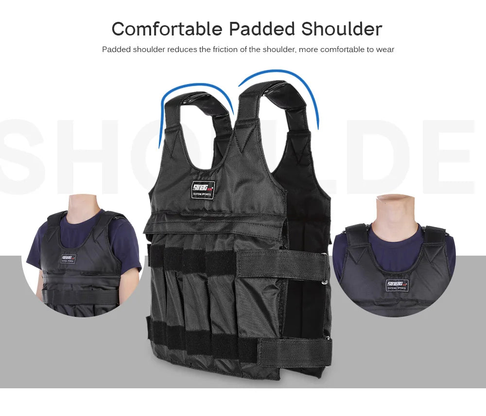 Gilet Lesté Réglable – Entraînement Boxe Fitness Charge Jusqu’à 50 kg