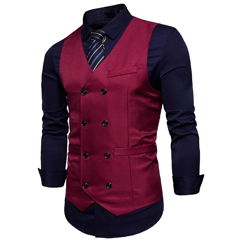 Gilet de costume homme – Double boutonnage et coupe ajustée