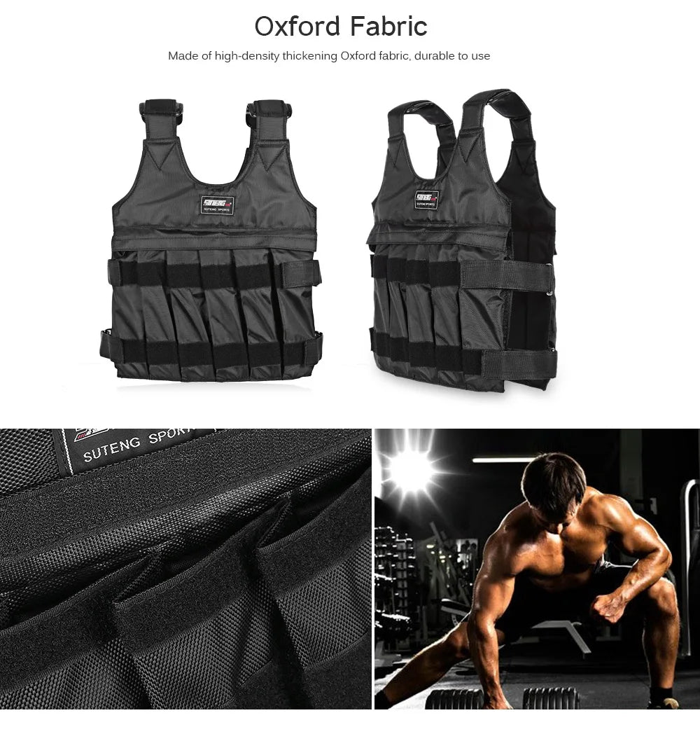 Gilet Lesté Réglable – Entraînement Boxe Fitness Charge Jusqu’à 50 kg