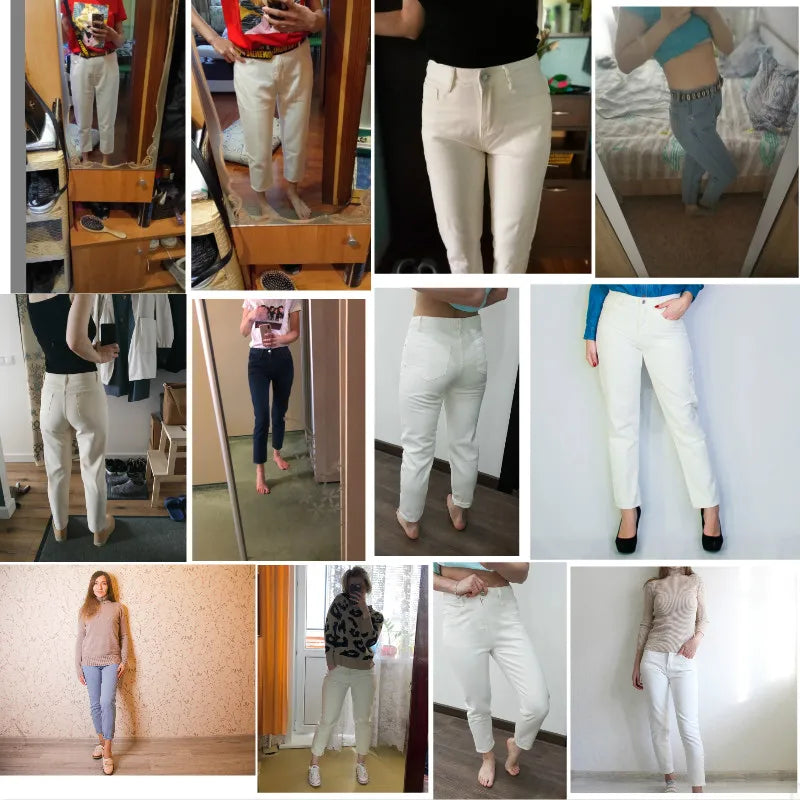 GUUZYUVIZ Jean Femme Taille Haute Casual Loose White Jeans Women Spring Basic Boyfriend Vintage Denim Woman Jeans