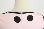 Robe rétro femme à pois – Col V et jupe évasée